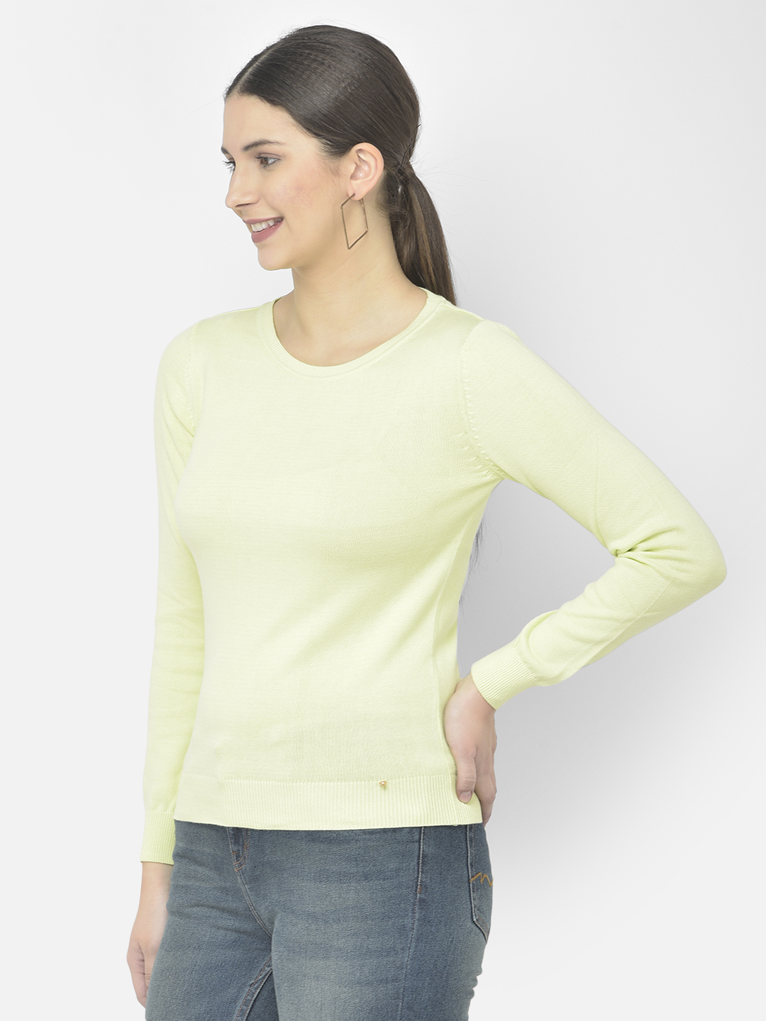 Numero Uno Women Solid Green Sweater